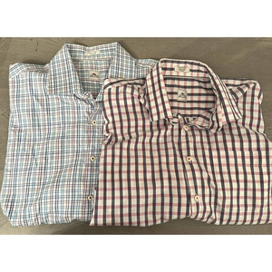 Peter Millar Blue and Purple Plaid Casual Button Down Shirts